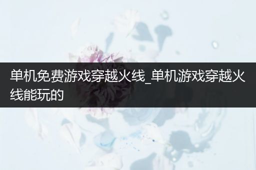 单机免费游戏穿越火线_单机游戏穿越火线能玩的