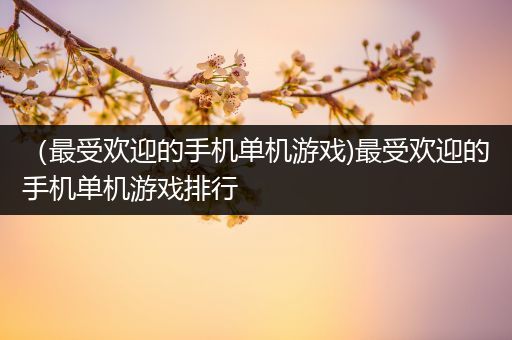 （最受欢迎的手机单机游戏)最受欢迎的手机单机游戏排行