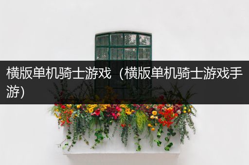 横版单机骑士游戏（横版单机骑士游戏手游）
