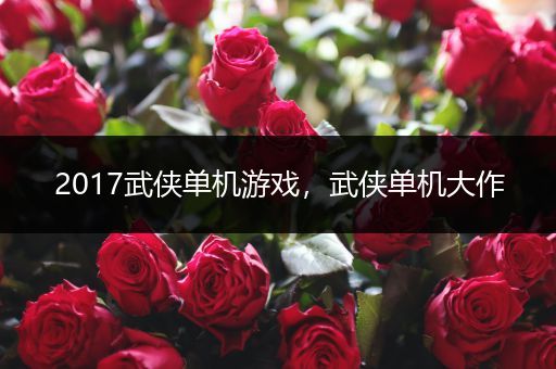 2017武侠单机游戏，武侠单机大作