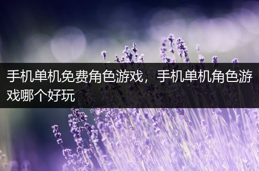 手机单机免费角色游戏，手机单机角色游戏哪个好玩
