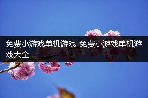 免费小游戏单机游戏_免费小游戏单机游戏大全