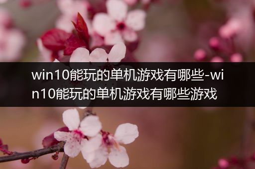 win10能玩的单机游戏有哪些-win10能玩的单机游戏有哪些游戏