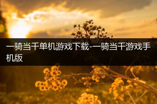一骑当千单机游戏下载-一骑当千游戏手机版