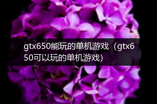 gtx650能玩的单机游戏（gtx650可以玩的单机游戏）