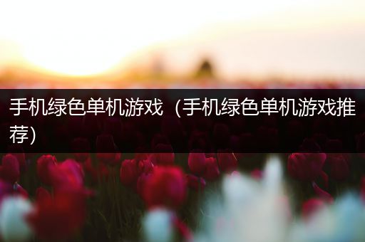 手机绿色单机游戏（手机绿色单机游戏推荐）