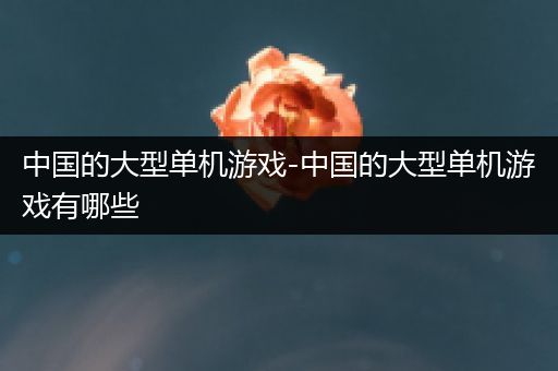 中国的大型单机游戏-中国的大型单机游戏有哪些