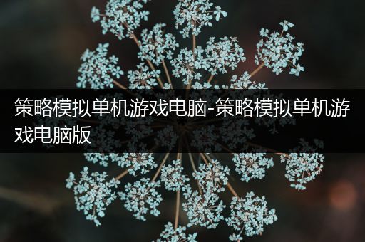 策略模拟单机游戏电脑-策略模拟单机游戏电脑版