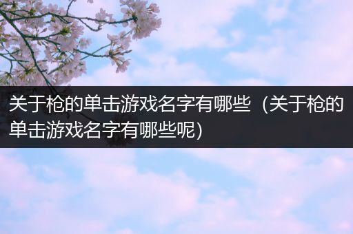关于枪的单击游戏名字有哪些（关于枪的单击游戏名字有哪些呢）
