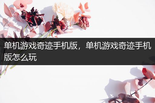 单机游戏奇迹手机版，单机游戏奇迹手机版怎么玩