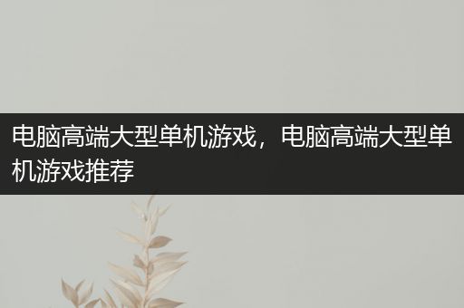 电脑高端大型单机游戏，电脑高端大型单机游戏推荐