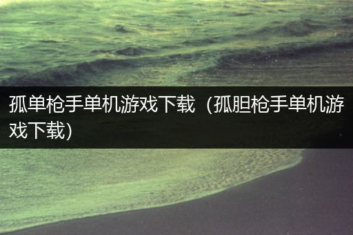 孤单枪手单机游戏下载（孤胆枪手单机游戏下载）
