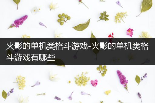 火影的单机类格斗游戏-火影的单机类格斗游戏有哪些