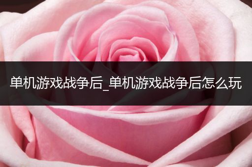单机游戏战争后_单机游戏战争后怎么玩