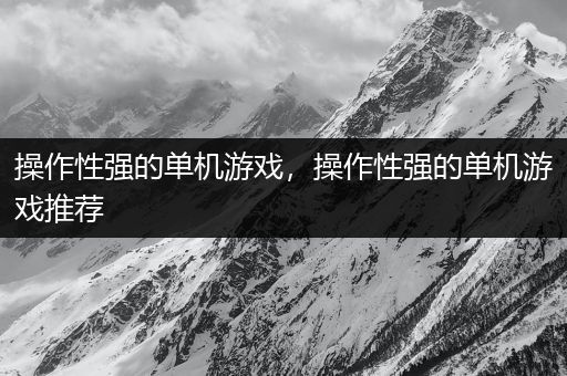操作性强的单机游戏，操作性强的单机游戏推荐