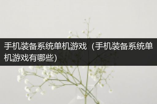 手机装备系统单机游戏（手机装备系统单机游戏有哪些）