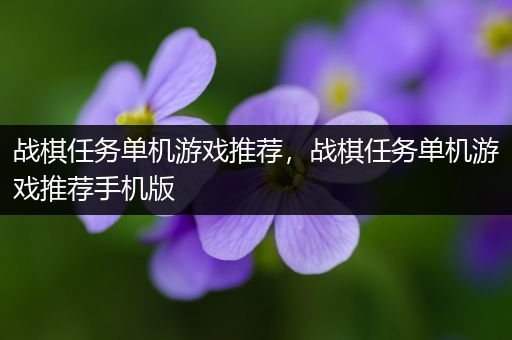 战棋任务单机游戏推荐，战棋任务单机游戏推荐手机版