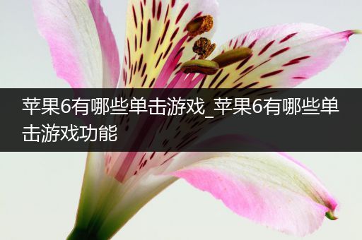苹果6有哪些单击游戏_苹果6有哪些单击游戏功能
