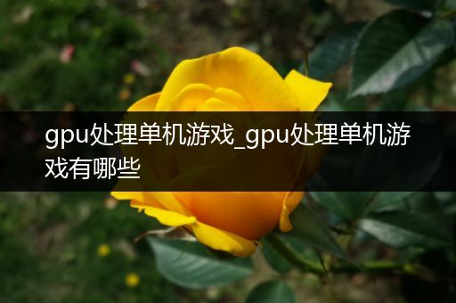 gpu处理单机游戏_gpu处理单机游戏有哪些