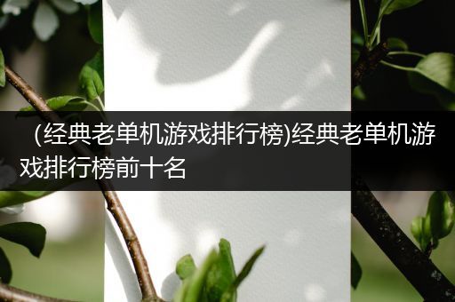 （经典老单机游戏排行榜)经典老单机游戏排行榜前十名