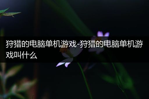 狩猎的电脑单机游戏-狩猎的电脑单机游戏叫什么