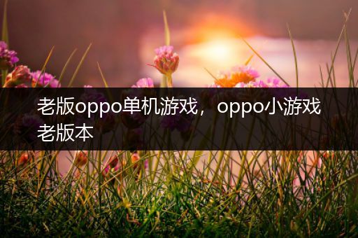 老版oppo单机游戏，oppo小游戏老版本