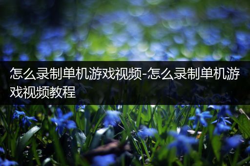 怎么录制单机游戏视频-怎么录制单机游戏视频教程