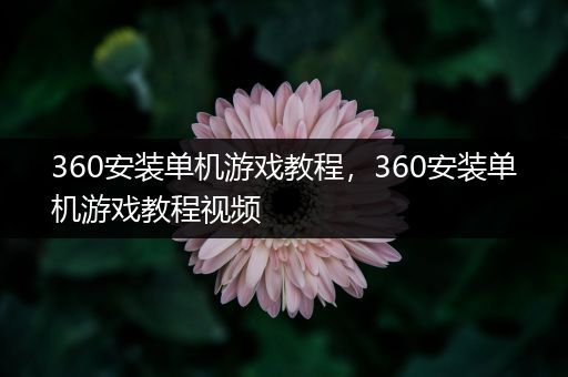 360安装单机游戏教程，360安装单机游戏教程视频