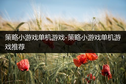 策略小游戏单机游戏-策略小游戏单机游戏推荐