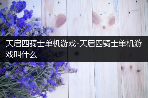 天启四骑士单机游戏-天启四骑士单机游戏叫什么