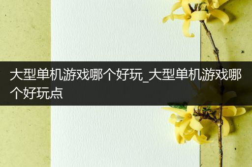 大型单机游戏哪个好玩_大型单机游戏哪个好玩点