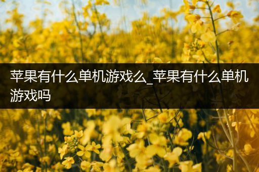 苹果有什么单机游戏么_苹果有什么单机游戏吗