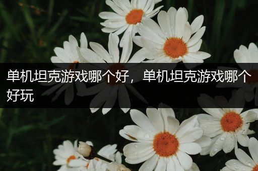 单机坦克游戏哪个好，单机坦克游戏哪个好玩
