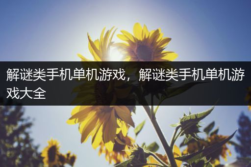 解谜类手机单机游戏，解谜类手机单机游戏大全