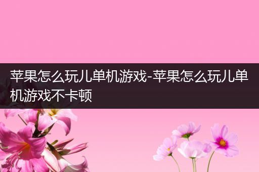 苹果怎么玩儿单机游戏-苹果怎么玩儿单机游戏不卡顿