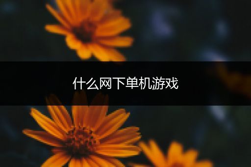 什么网下单机游戏