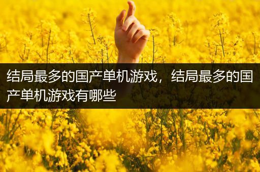 结局最多的国产单机游戏，结局最多的国产单机游戏有哪些