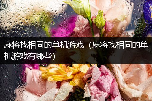 麻将找相同的单机游戏（麻将找相同的单机游戏有哪些）