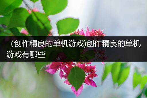 （创作精良的单机游戏)创作精良的单机游戏有哪些