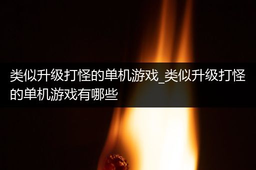 类似升级打怪的单机游戏_类似升级打怪的单机游戏有哪些