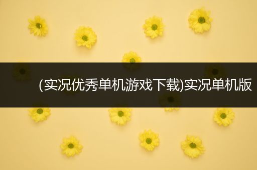 （实况优秀单机游戏下载)实况单机版