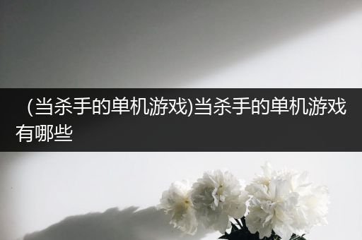 （当杀手的单机游戏)当杀手的单机游戏有哪些