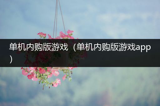 单机内购版游戏（单机内购版游戏app）