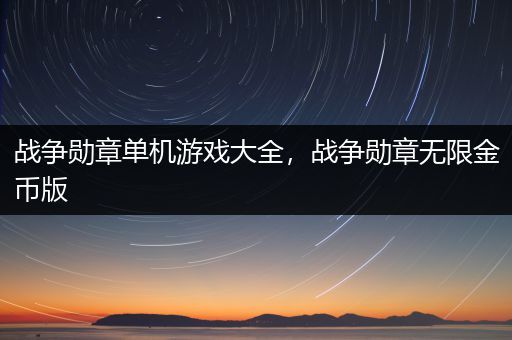 战争勋章单机游戏大全，战争勋章无限金币版