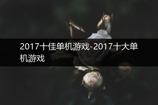 2017十佳单机游戏-2017十大单机游戏