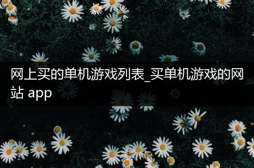 网上买的单机游戏列表_买单机游戏的网站 app