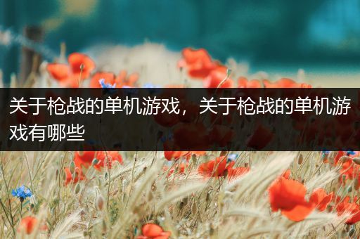 关于枪战的单机游戏，关于枪战的单机游戏有哪些