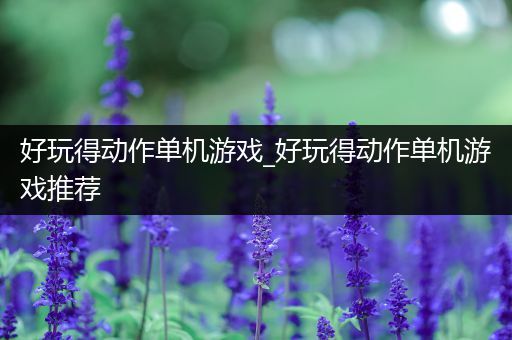 好玩得动作单机游戏_好玩得动作单机游戏推荐
