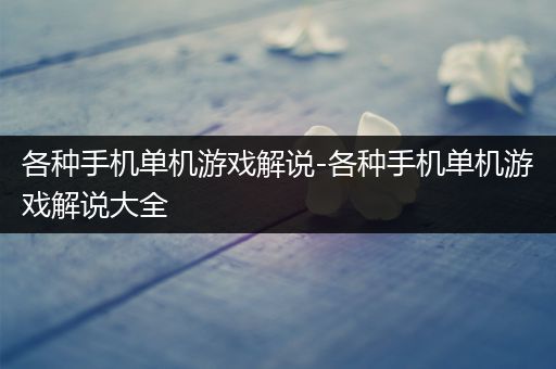 各种手机单机游戏解说-各种手机单机游戏解说大全
