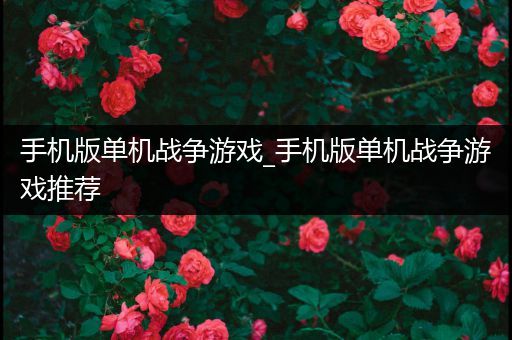 手机版单机战争游戏_手机版单机战争游戏推荐